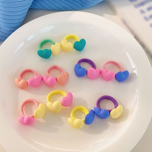 Heart Kid Small Hair Bands Baby Girl Children Headbands Colorful Elastic Hair Tie Scrunchie Hair Rope 10pcs Hair Accessories