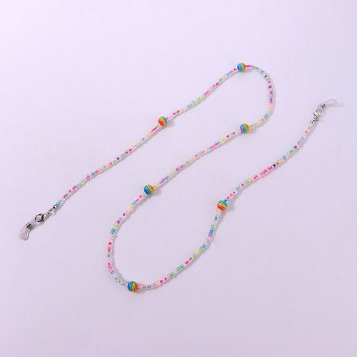 Porte-Masque Suspendu Pour Filles Et Garçons, Collier Perlé Coloré, Cordon De Lunettes, Lanière De Cou Pour Enfants Étudiants
