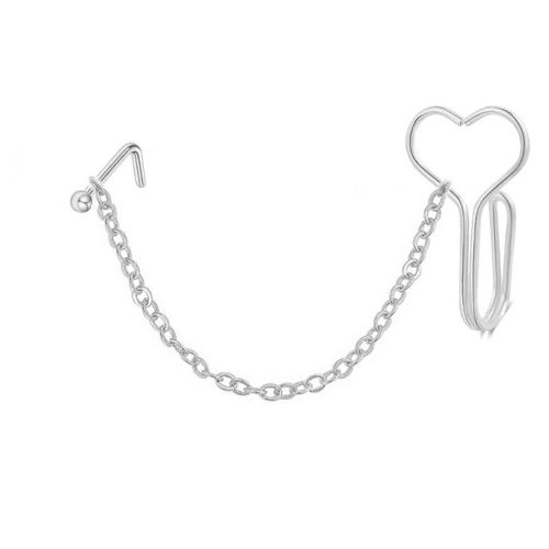 Chaîne De Nez Pour Double Piercing De Nez, Manchette De Nez En Or Et Noir, Faux Nez Non Percé, Anneau De Nez, Bijoux De Corps, Chaîne, 1 Pièce