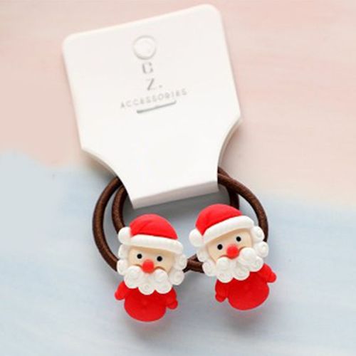 Chouchous En Caoutchouc Pour Filles, 2 Pièces, Accessoires De Cheveux, Chaussettes Pingouin De Noël Pour Enfants, Bandes Élastiques Pour Cheveux, Couvre-Chef De Décoration, Cravates