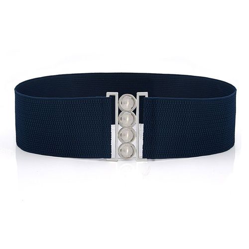 Ceinture Large Élastique Pour Femmes, Couleur Unie, Corset Avec Boucle En Métal, Extensible, Pour Robe
