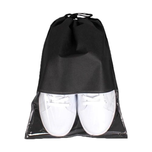 Sac À Chaussures Non Tissé 3 Pièces, Organisateur Imperméable Et Anti-Poussière, Housse Transparente, Fourre-Tout Portable À Cordon Pour Le Rangement Des Chaussures