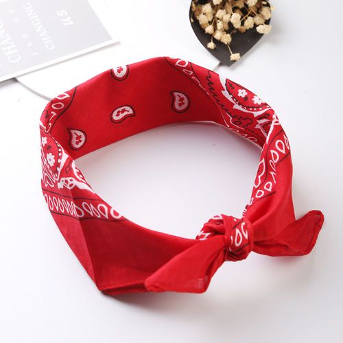 Bandana Rouge Unisexe, Couvre-Chef Hip Hop, Écharpe De Cou Pour Hommes, Foulard Carré, Mouchoir Imprimé, 1 Pièce