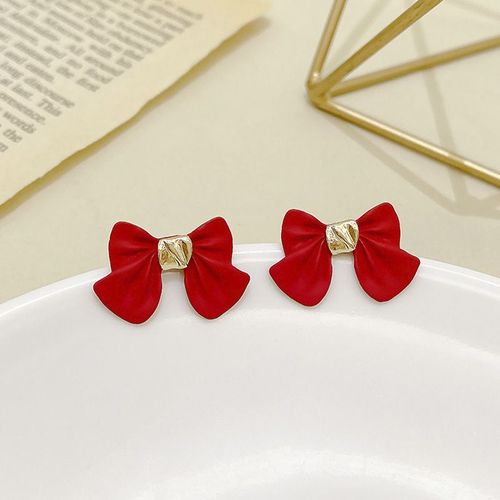 Boucles D'oreilles Porte-Bonheur Pour Femmes, Bijoux De Fête De Noël, Strass Brillant, Rouge, Romantique, En Émail, En Forme De C¿Ur