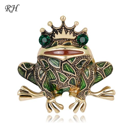 Broche De Grenouille En Métal Strass Pour Femmes, Vintage, Écharpe, Broches, Corsage, Grand Animal, Badges, Bijoux