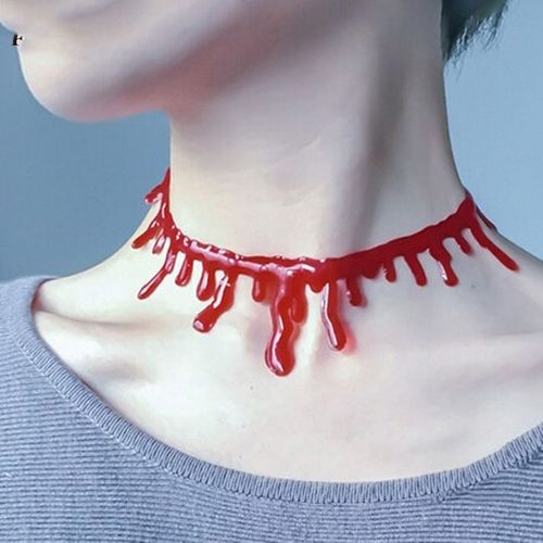 Collier Ras Du Cou Pour Femmes, Nouvelle Mode D'halloween, Effrayant, Rouge Sang Vampire Foncé, Cosplay, Bijoux De Fête, Festival, 2021