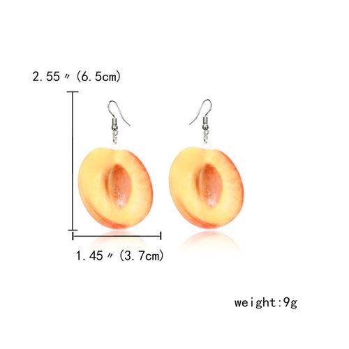 Boucles D'oreilles En Forme De Fruits Pour Femmes Et Jeunes Filles, Bijoux En Acrylique, Couleur Orange, Pêche, Raisin, Cocotier, Mangue, Cantaloup
