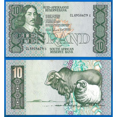 Afrique Du Sud 10 Rand 1985 1990 Billet En Afrikaner Animal South Africa Animal