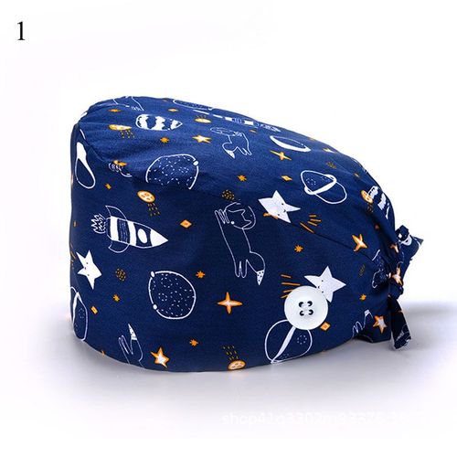 Casquette De Gommage Unisexe, Boutons En Coton, Impression De Barbe À Papa, Bonnets De Gommage, Uniforme D'infirmière, Accessoires Animalerie, Chef De Laboratoire, Chapeau Chirurgical, 1 Pièce