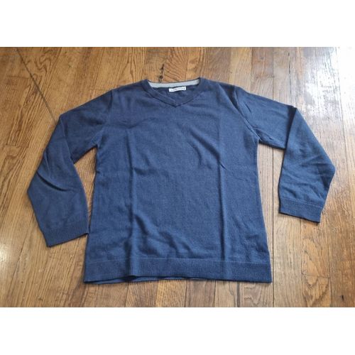 Pull Fin Col V Bleu Foncé Monoprix Teens Taille 10 Ans