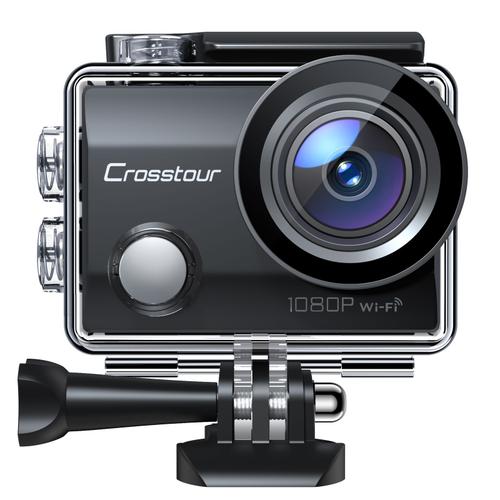 Caméra Sport Caméra d'action Crosstour CT7000 Full HD Wifi Cyclisme Équitation Vlog Sous-Marin 30M avec 2 Batteries Rechargeables IP68 Étanche