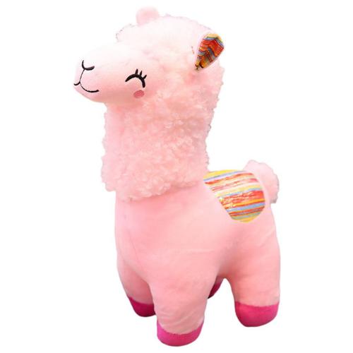 Adorable Alpaga Peluche Doux Lama Mouton Coussin pour Literie Salon Décoration Anniversaire Nouvel An Cadeau Cadeau de Noël pour Enfants Adultes - pink 45cm rose 45cm