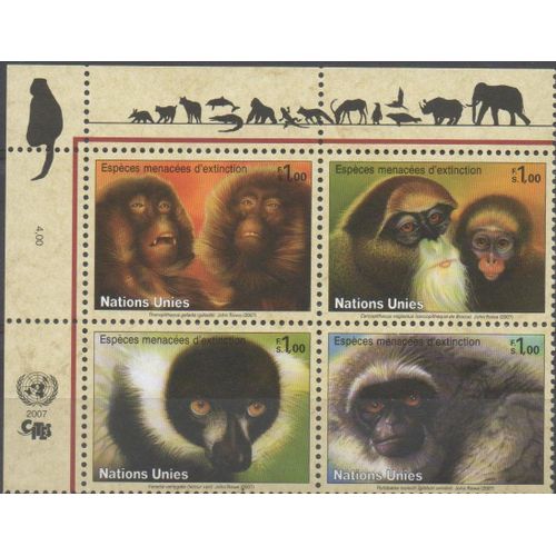 Nations Unies Suisse Timbres Espèces Menacées 2007