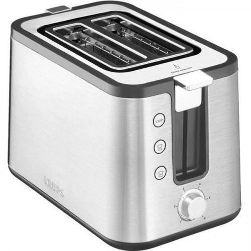 Grille Pain - Toaster Electrique KRUPS KH442D10 Control Line inox, 2 fentes larges, Remontée extra haute, Fonctions réchauffage et décong