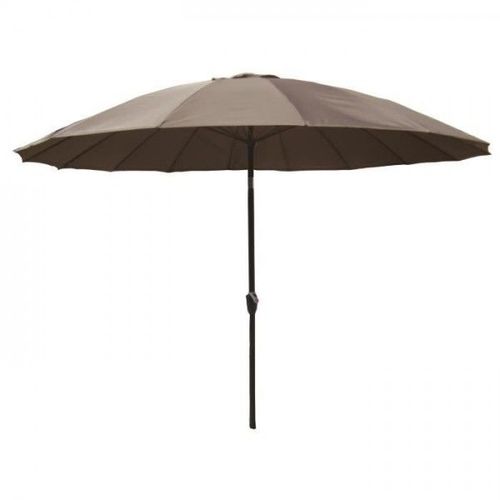 Parasol Droit Shanghai Inclinable - Diametre 3m - Mat Aluminium Et Toile Polyester 180g - Taupe