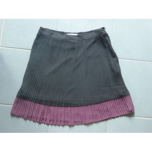 Neuve Jupe Courte Fluide Plissée Bicolore Vila - Taille L