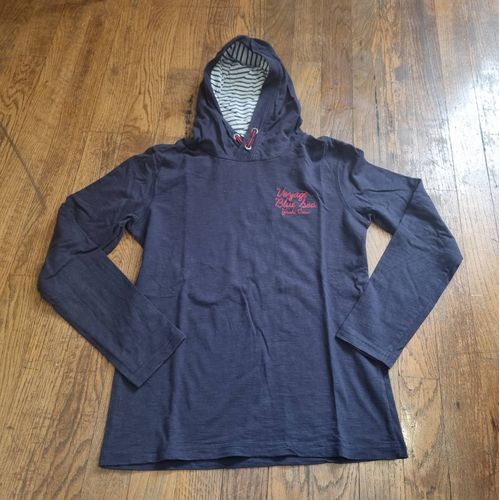 Pull Sweat Avec Capuche Bleu Marine Tape À L'?Il Taille 10ans