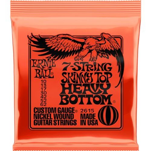 Ernie Ball 2615 - Jeu De 7 Cordes Guitare Électrique Skinny Top Hb - 10-62