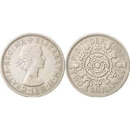 Pièce De Two Shillings De 1966