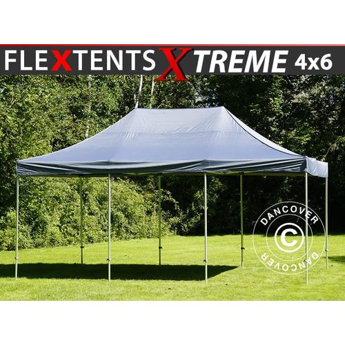 Tente Pliante Chapiteau Pliable Tonnelle Pliante Barnum Pliant Flextents Xtreme 50 4x6m Gris