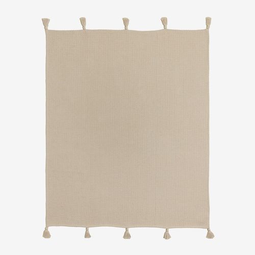 Couverture Alfeld À Carreaux Beige Lin