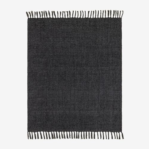 Couverture À Carreaux En Chenille Maidina Gris Graphite
