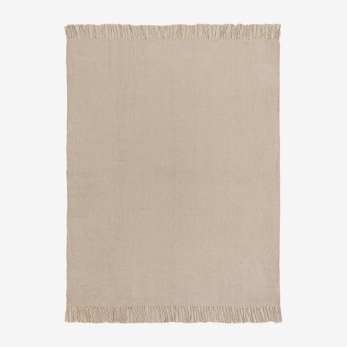Couverture À Carreaux En Chenille Tirset Beige Lin