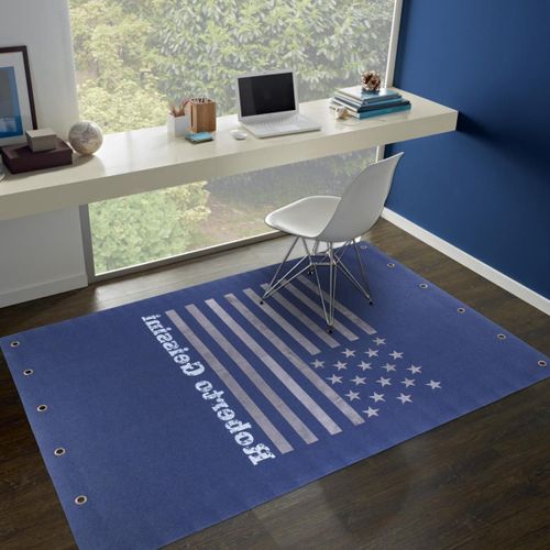 Tapis Enfant 120x170 Rectangle Tissé Bleu Et Gris Tatentmil