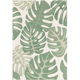 Tapis tissé plat - Bornéo silver - Ganse coton vert de gris - 160 x 230 cm