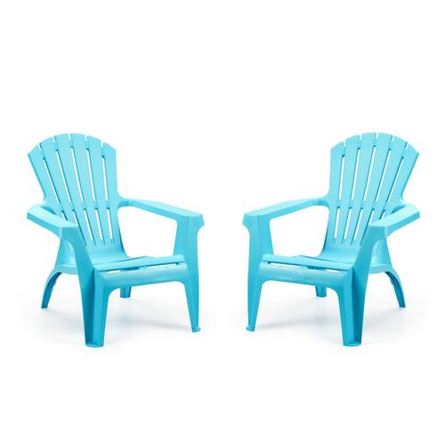 Lot 2 Fauteuil De Jardin Bleu Azur En Resine Polypropylene