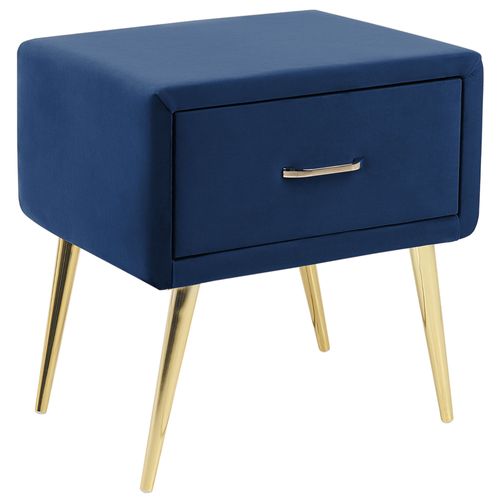 Table De Chevet Velours Bleu Marine Flayat