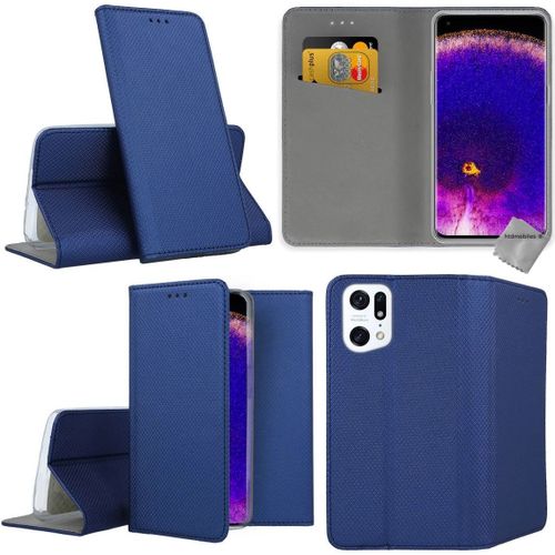 Housse Etui Coque Pochette Portefeuille Pour Oppo Find X5 Pro 5g + Film Ecran - Bleu Magnet