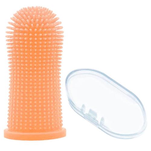 Tachiuwa Brosse À Dents De Doigt De Chien Hygiène Dentaire Douce Pour Les Fournitures De Santé Pour Animaux De Compagnie Orange