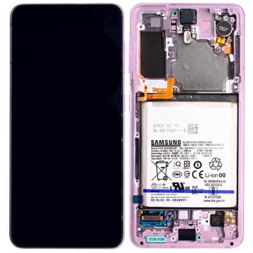 Ecran Lcd Complet Origine Samsung Galaxy S21 Phantom Violet Avec Batterie