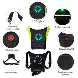 USB Rechargeable Sac a Dos Clignotant Velo, Gilet Velo Clignotant