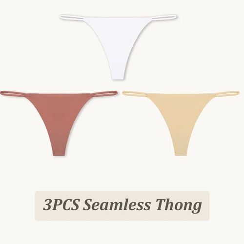 String Taille Basse Sans Couture Pour Femme,Culotte Haute Flexibilité,Sangle Fine,Sous-Vêtement Sexy,Slip Femme,Dos En T,Confortable,3 Pièces - Type [Set11]-3pcs-Xs
