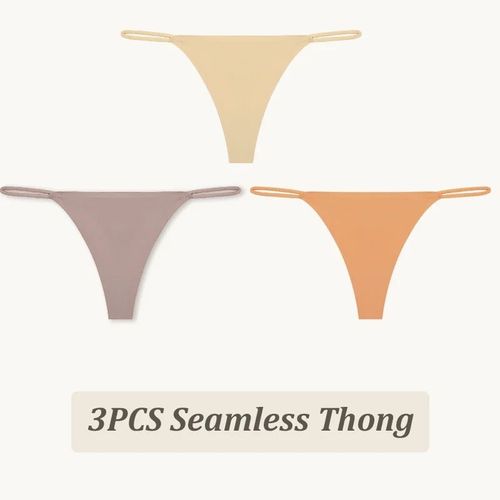 String Taille Basse Sans Couture Pour Femme,Culotte Haute Flexibilité,Sangle Fine,Sous-Vêtement Sexy,Slip Femme,Dos En T,Confortable,3 Pièces - Type [Set16]-3pcs-M