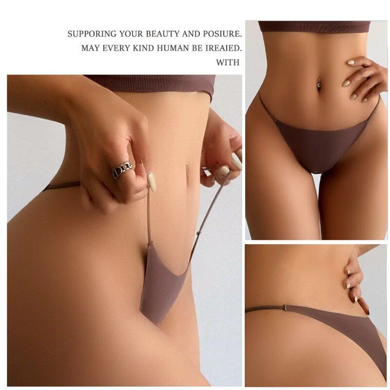String Taille Basse Sans Couture Pour Femme,Culotte Haute Fl... - 3