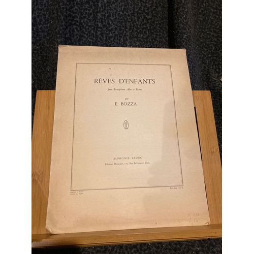 E. Bozza Reves D'enfant Pour Saxophone Alto Et Piano Partition Éditions Leduc