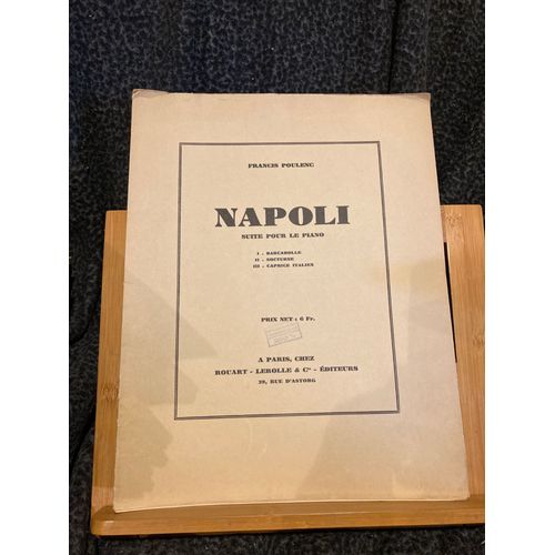 Francis Poulenc Napoli Partition Piano Éditions Rouart Lerolle Édition Originale