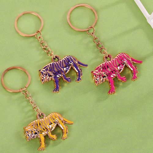 Porte-clés en métal à la mode en alliage de tigre Animal, pendentifs pour sac à main pour femmes et hommes, ornements