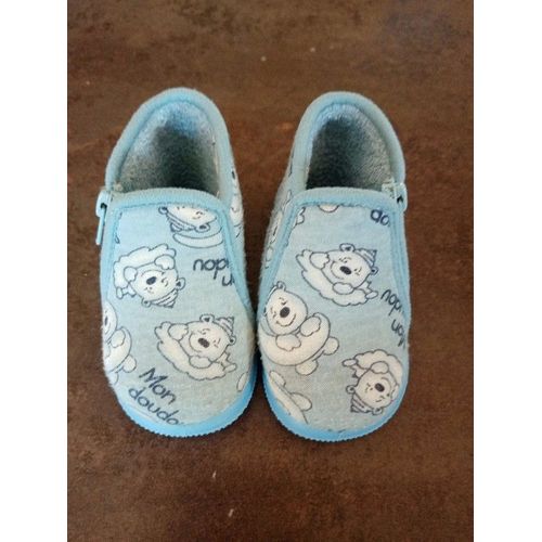 Chaussons Ourson Bleu Taille 18 Pat Et Ripaton Très Bon État