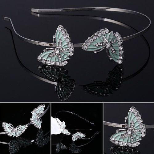 Serre-Tête Papillon Avec Strass Pour Femme Et Fille, Serre-Tête Avec Frange, Accessoires De Coiffure Pour Costume De Fête