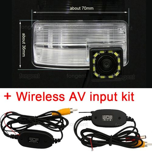 12 led sans fil - caméra de vue arrière 1280x720 pour Toyota Corolla E120/E130 2001 2007 Verso 2004 2009, accessoires de stationnement pour voiture