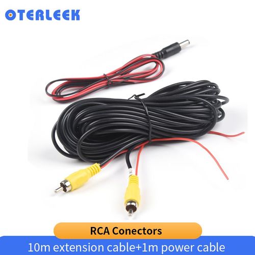 Câble vidéo de moniteur de vue arrière de voiture, connecteur RCA de 10M, caméra et câble'alimentation de 1.5m avec ligne de déclenchement