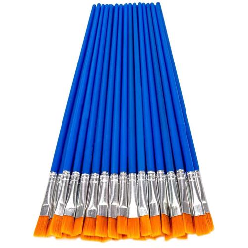 50 pièces Pinceaux Artistes Cheveux en Nylon Ensembles de pinceaux pour l'acrylique, l'aquarelle, l'huile, Le Visage, Les Ongles, Les maquettes à l'échelle, Le Dessin au Trait (Bleu) (50pcs)