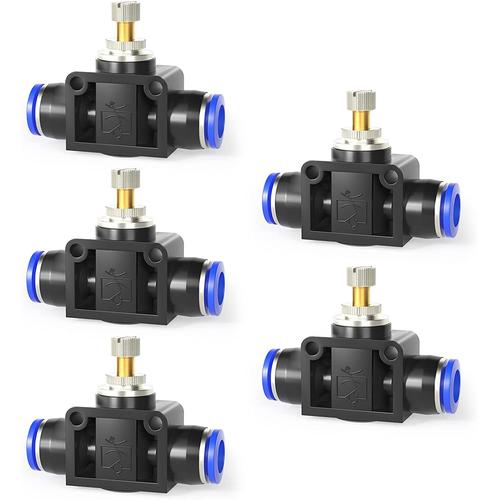 5 pièces 8mm OD vanne de régulation de débit d'air avec raccord push to connect, régulateur de vitesse droit (SA8)