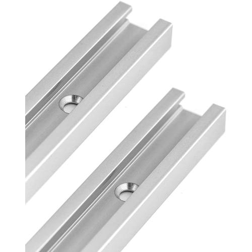 300 mm T-Track T-Slot en Aluminium, Rail à Onglet en T pour Scie à Table, Défonceuse et Outils de Travail du Bois, 19 x 9.5mm, 2 Pièces