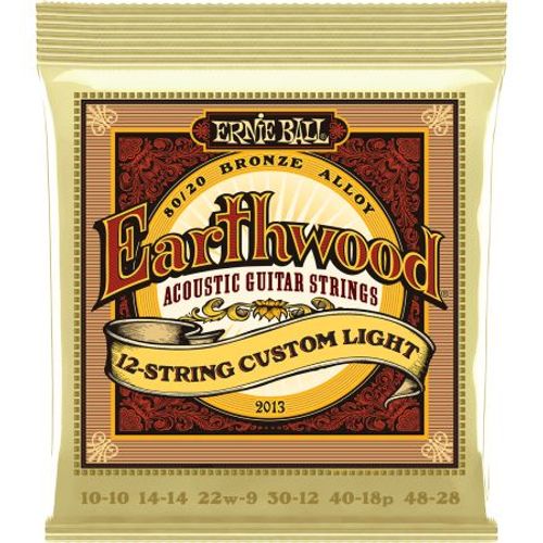 Ernie Ball 2013 - Jeu 12 Cordes Acoustiques Custom Light - 10-48