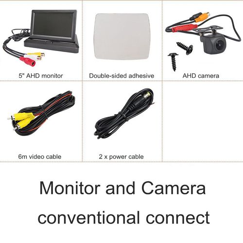 surveiller la caméra - Moniteur De Voiture Avec Caméra De Recul, Écran De Voiture De 5 Pouces 1024x600 Px, 1280x720 Px Hd, Avec Vision Nocturne Starlight À 170 Degrés